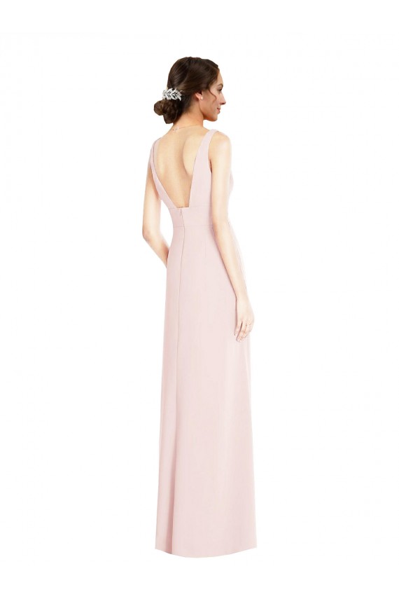 Long Pink Sleeveless A-Line Low Back Black Tie Evening Gown / Prom Dress / Bridesmaid Dress Leeds