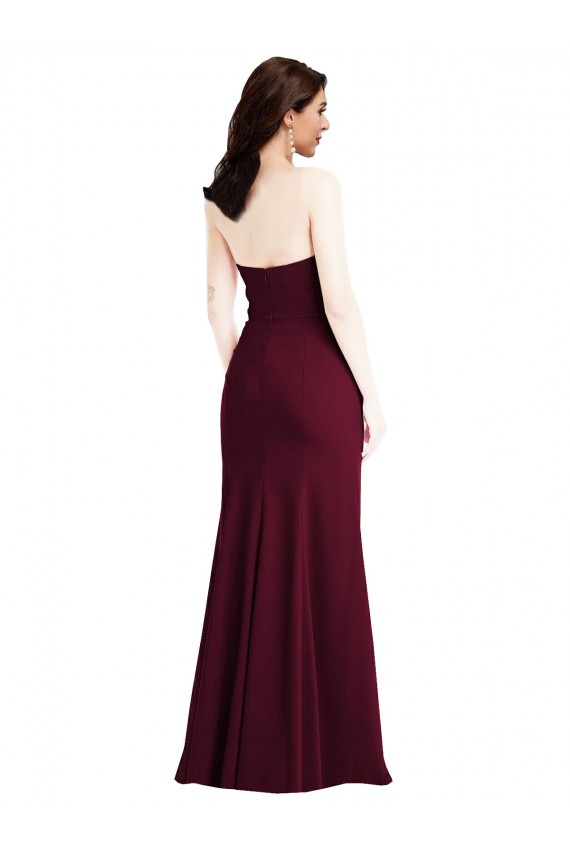 Long Burgundy Gold Sleeveless Trumpet Semi Formal Evening Dress / Prom Dress / Bridesmaid Dress Leeds