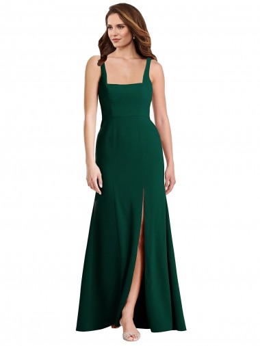 Long Midnight Green Sleeveless Trumpet Semi Formal Evening Dress / Prom Dress / Bridesmaid Dress Leeds