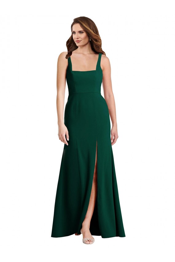 Long Midnight Green Sleeveless Trumpet Semi Formal Evening Dress / Prom Dress / Bridesmaid Dress Leeds