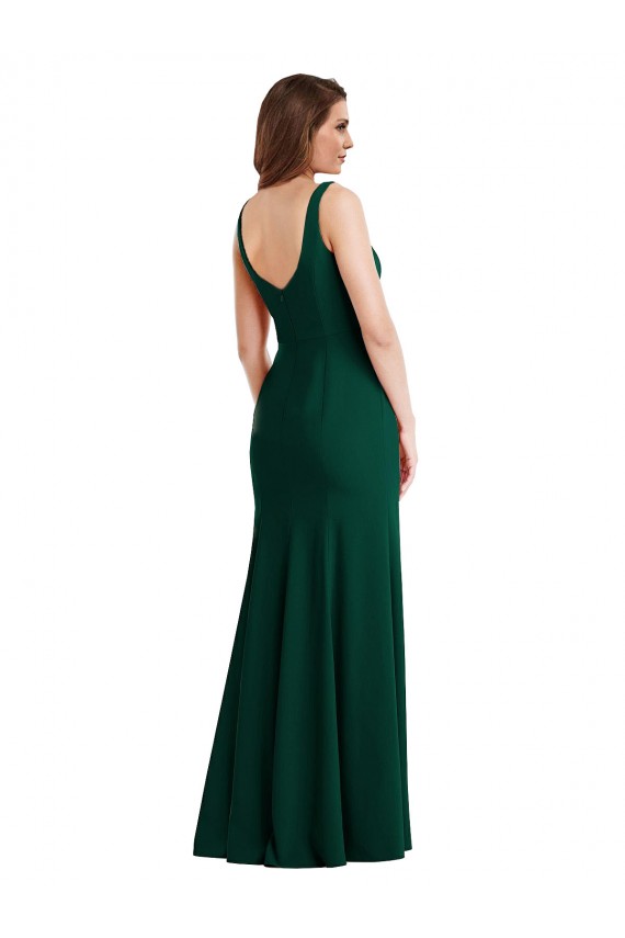 Long Midnight Green Sleeveless Trumpet Semi Formal Evening Dress / Prom Dress / Bridesmaid Dress Leeds