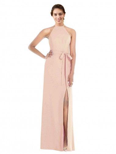 Long Nude Sleeveless Trumpet Open Back Formal Evening Gown / Prom Dress / Bridesmaid Dress Leeds
