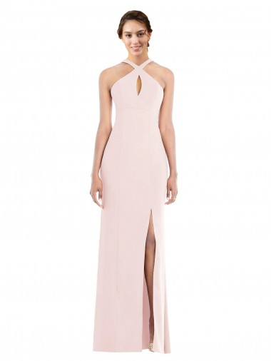 Long Pink Sleeveless Trumpet Low Back Formal Evening Gown / Prom Dress / Bridesmaid Dress Leeds