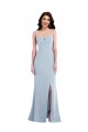 Long Light Sky Blue Sleeveless Trumpet Front Slit Formal Evening Gown / Prom Dress / Bridesmaid Dress Leeds