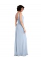 Long Light Sky Blue Sleeveless Sheath Prom Dress / Bridesmaid Dress Leeds