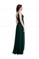 Long Midnight Green Sleeveless A-Line V-Back Formal Evening Gown / Prom Dress / Bridesmaid Dress Leeds