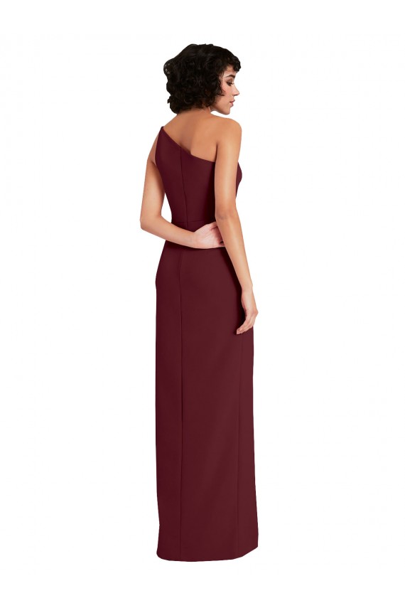 Long Burgundy Gold Sleeveless Sheath Daring Slit Formal Evening Gown / Prom Dress / Bridesmaid Dress Leeds