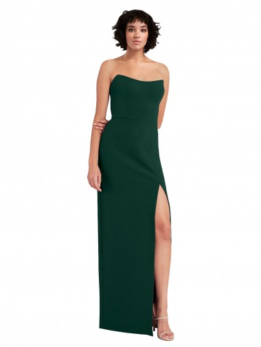 Long Midnight Green Sleeveless Sheath Low Back Formal Evening Gown / Prom Dress / Bridesmaid Dress Leeds