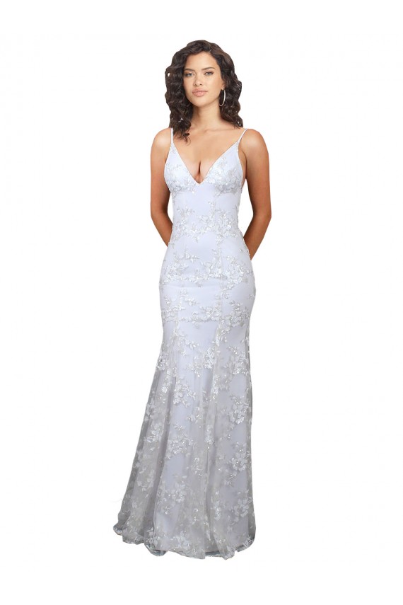 Long White Sleeveless Mermaid Open Back Formal Evening Gown / Prom Dress / Bridesmaid Dress Leeds