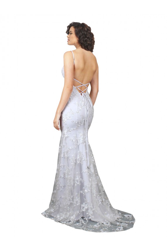 Long White Sleeveless Mermaid Open Back Formal Evening Gown / Prom Dress / Bridesmaid Dress Leeds