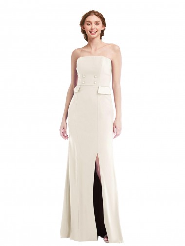 Long Ivory Sleeveless Trumpet Semi Formal Evening Dress / Prom Dress / Bridesmaid Dress Leeds