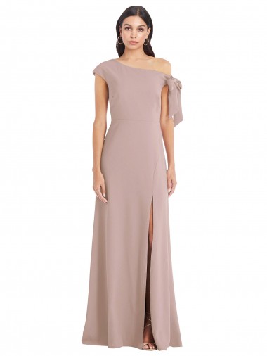 Long Dusty Pink Sleeveless A-Line Front Slit Formal Evening Gown / Prom Dress / Bridesmaid Dress Leeds