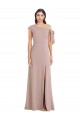 Long Dusty Pink Sleeveless A-Line Front Slit Formal Evening Gown / Prom Dress / Bridesmaid Dress Leeds