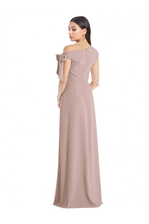 Long Dusty Pink Sleeveless A-Line Front Slit Formal Evening Gown / Prom Dress / Bridesmaid Dress Leeds