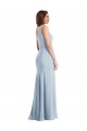 Long Light Sky Blue Sleeveless Trumpet Formal Evening Gown / Prom Dress / Bridesmaid Dress Leeds
