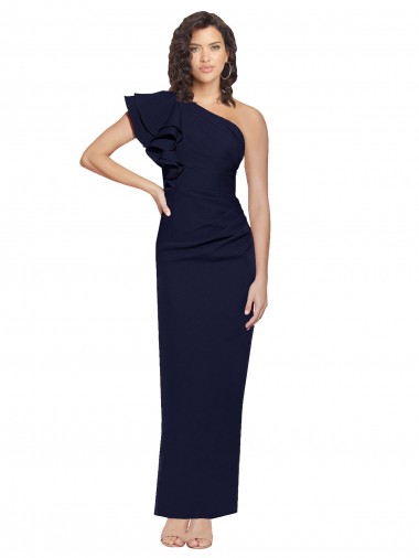 Long Dark Navy Sleeveless Sheath Formal Evening Gown / Prom Dress / Bridesmaid Dress Leeds