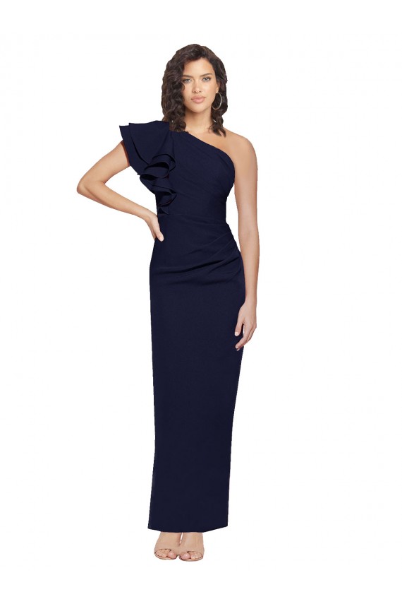 Long Dark Navy Sleeveless Sheath Formal Evening Gown / Prom Dress / Bridesmaid Dress Leeds