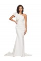 Sweep Train Ivory Sleeveless Sheath Semi Formal Evening Dress / Prom Dress / Bridesmaid Dress Leeds