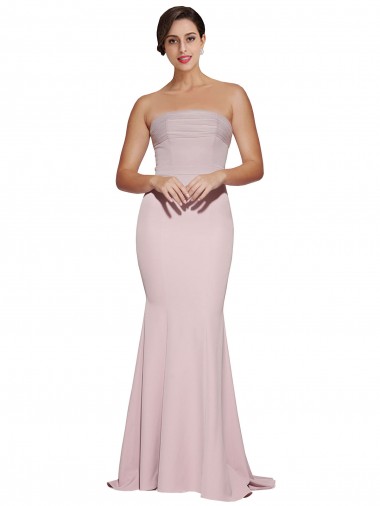 Sweep Train Mauve Sleeveless Sheath Low Back Formal Evening Gown / Prom Dress / Bridesmaid Dress Leeds