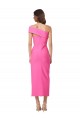 Midi Length Fuchsia Sleeveless Sheath Formal Evening Gown / Prom Dress / Bridesmaid Dress Leeds