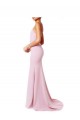 Long Pink Sleeveless Mermaid, Sheath Open Back Prom Dress / Bridesmaid Dress Leeds