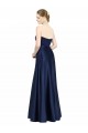 Long Dark Navy Sleeveless A-Line Low Back Black Tie Evening Gown / Bridesmaid Dress Leeds