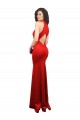 Long Red Sleeveless Mermaid Keyhole Back Formal Evening Gown / Prom Dress / Bridesmaid Dress Leeds