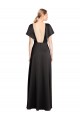 Long Black Cap Sleeves A-Line Open Back Bridesmaid Dress / Evening Dress Leeds