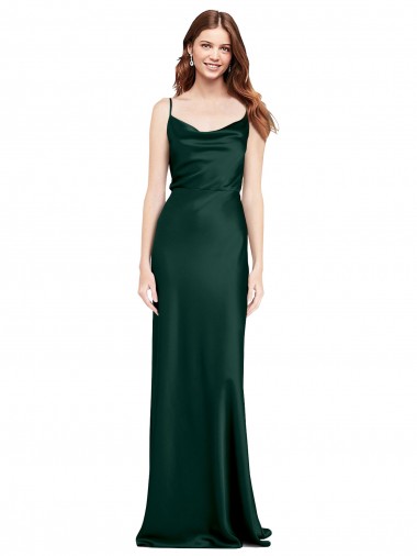 Long Hunter Sleeveless Sheath V-Back Black Tie Evening Gown / Prom Dress / Bridesmaid Dress Leeds