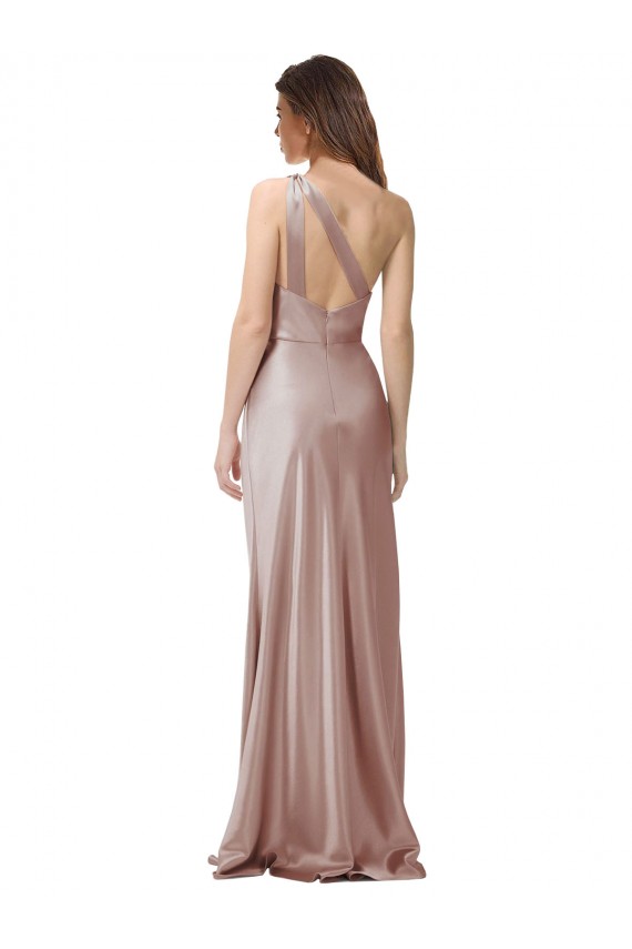 Long Dusty Pink Sleeveless Sheath Open Back Formal Evening Gown / Prom Dress / Bridesmaid Dress Leeds