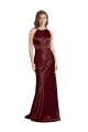 Long Burgundy Gold Sleeveless A-Line Formal Evening Gown / Prom Dress / Bridesmaid Dress Leeds