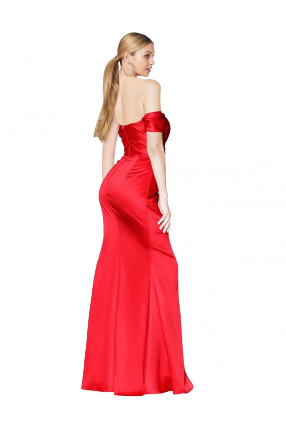 Long Red Sleeveless Mermaid High Slit Formal Evening Gown / Prom Dress / Bridesmaid Dress Leeds