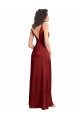 Long Burgundy Sleeveless A-Line V-Back Formal Dress / Bridesmaid Dress Leeds