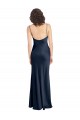 Long Dark Navy Sleeveless A-Line Open Back Black Tie Evening Gown / Prom Dress / Bridesmaid Dress Leeds