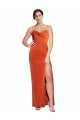 Sweep Train Rust Sleeveless Sheath Open Back Formal Evening Gown / Prom Dress / Bridesmaid Dress Leeds