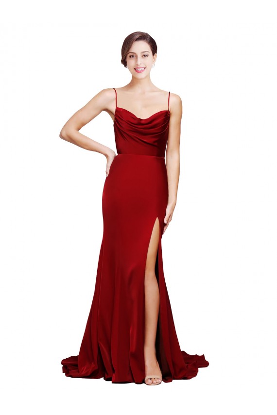 Sweep Train Burgundy Sleeveless Sheath Open Back Black Tie Evening Gown / Prom Dress / Bridesmaid Dress Leeds