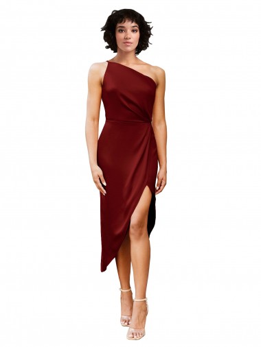 Midi Length Burgundy Sleeveless Sheath Black Tie Evening Gown / Prom Dress / Bridesmaid Dress Leeds