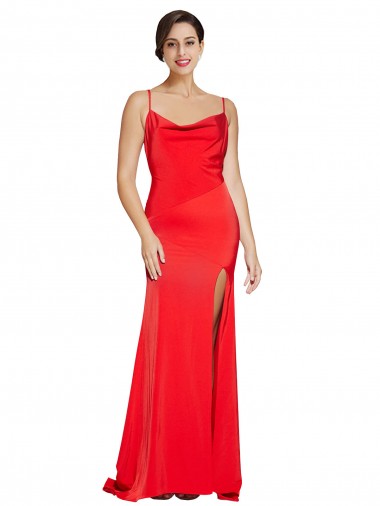 Long Red Sleeveless Sheath Low Back Formal Evening Gown / Prom Dress / Bridesmaid Dress Leeds