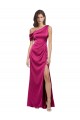 Long Fuchsia Sleeveless A-Line Side Slit Bridesmaid Dress / Evening Dress Leeds