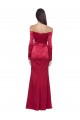 Long Dark Red Long Sleeves Sheath Formal Evening Gown / Prom Dress / Bridesmaid Dress Leeds