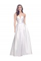 Long White Sleeveless A-Line Low Back Formal Evening Gown / Prom Dress / Bridesmaid Dress Leeds