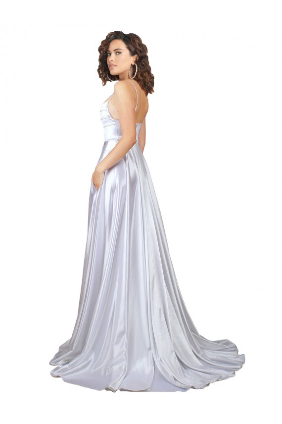 Long White Sleeveless A-Line Beach Wedding Dress Leeds