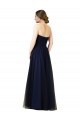 Long Dark Navy Sleeveless A-Line Tulle Bridesmaid Dress / Evening Dress Leeds