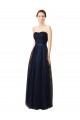 Long Dark Navy Sleeveless A-Line Bridesmaid Gown Leeds