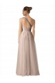 Long Nude Sleeveless A-Line Keyhole Back Formal Dress / Bridesmaid Dress Leeds
