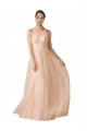 Long Nude Sleeveless A-Line Keyhole Back Formal Dress / Bridesmaid Dress Leeds