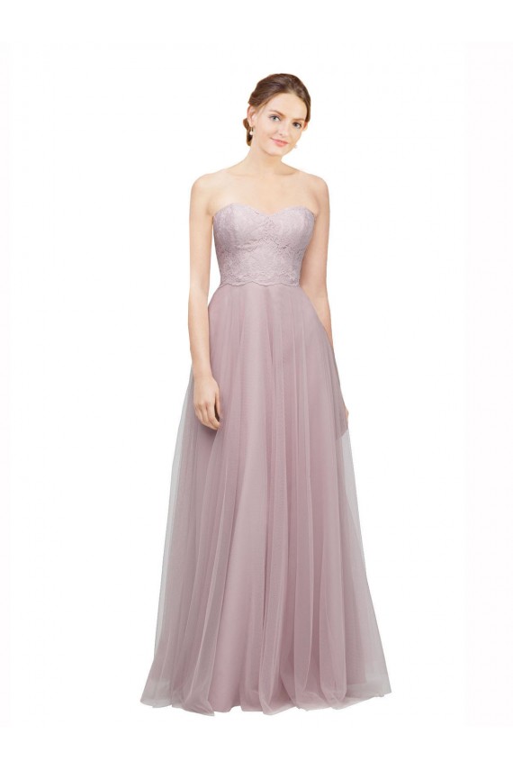 Long Light Lilac Sleeveless A-Line Bridesmaid Dress / Evening Dress Leeds