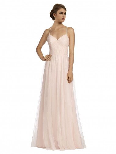 Long Pink Sleeveless A-Line Bridesmaid Dress Leeds