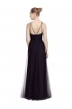 Long Black Sleeveless A-Line Tulle Bridesmaid Gown Leeds