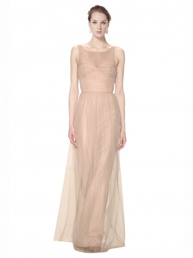 Long Blush Sleeveless Sheath Bridesmaid Dress Leeds